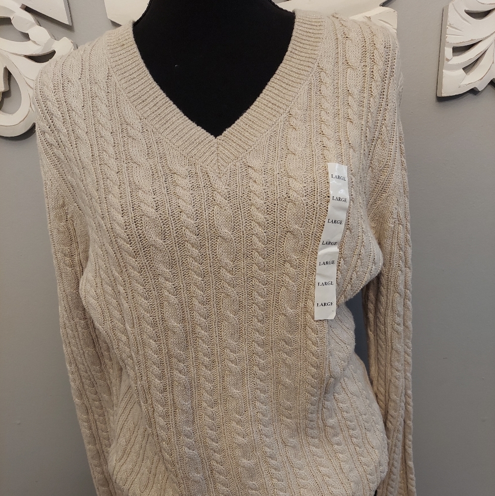 Croft & Barrown Cream Sweater Size Large